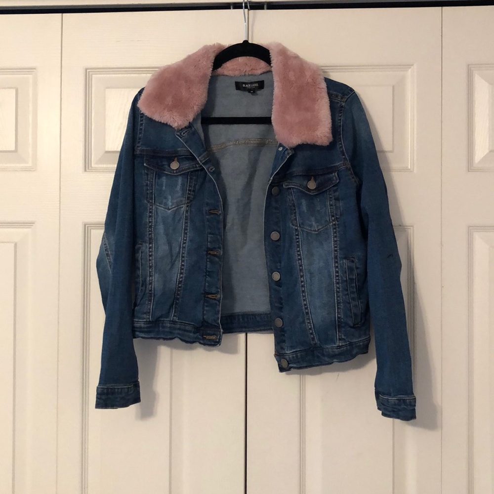 Jean Jacket with Faux Fur Collar